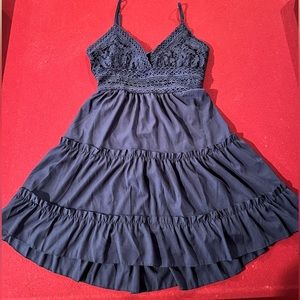 Ecowish Navy Lace Flowy Dress